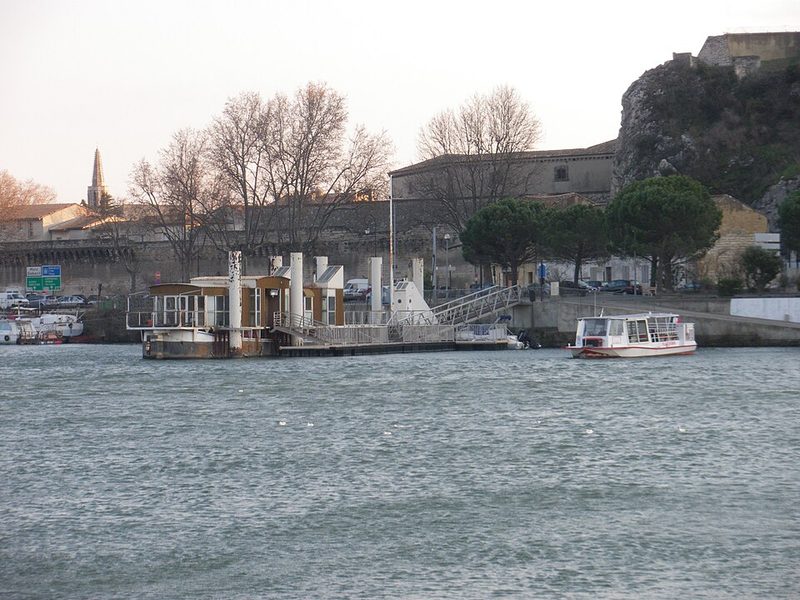 River shuttle on the Rh?ne beside Avignon and the ?le de la Barthelasse