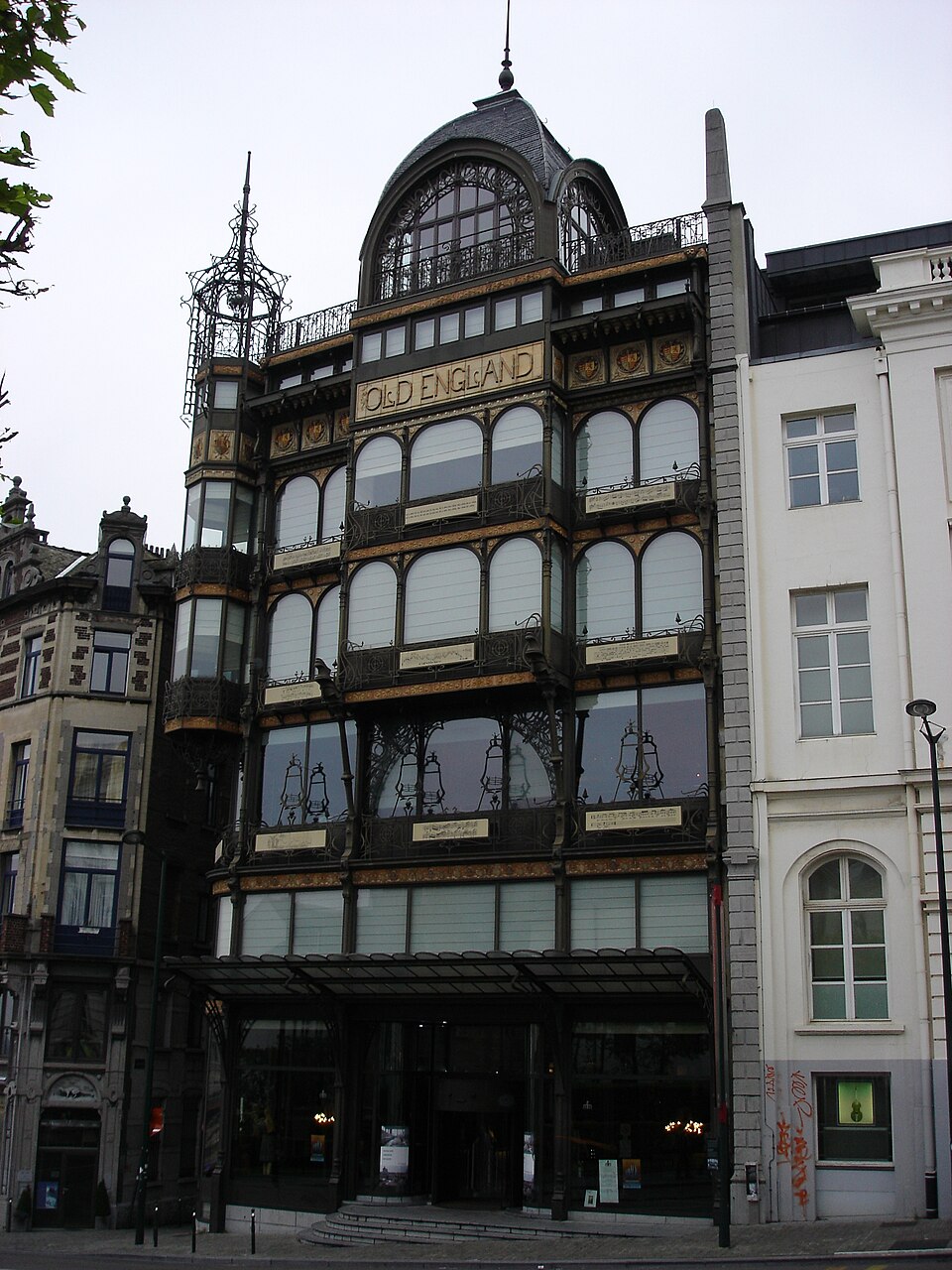 Old England Art Nouveau facade of the Musical Instruments Museum in Brussels