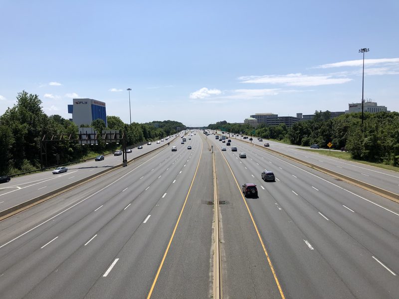 File:2019-07-12 11 49 53 View south along Interstate 270 (Washington National Pike) from the overpass for the ramp from southbound Interstate 270 to eastbound Interstate 370 in Gaithersburg, Montgomery County, Maryland.jpg
